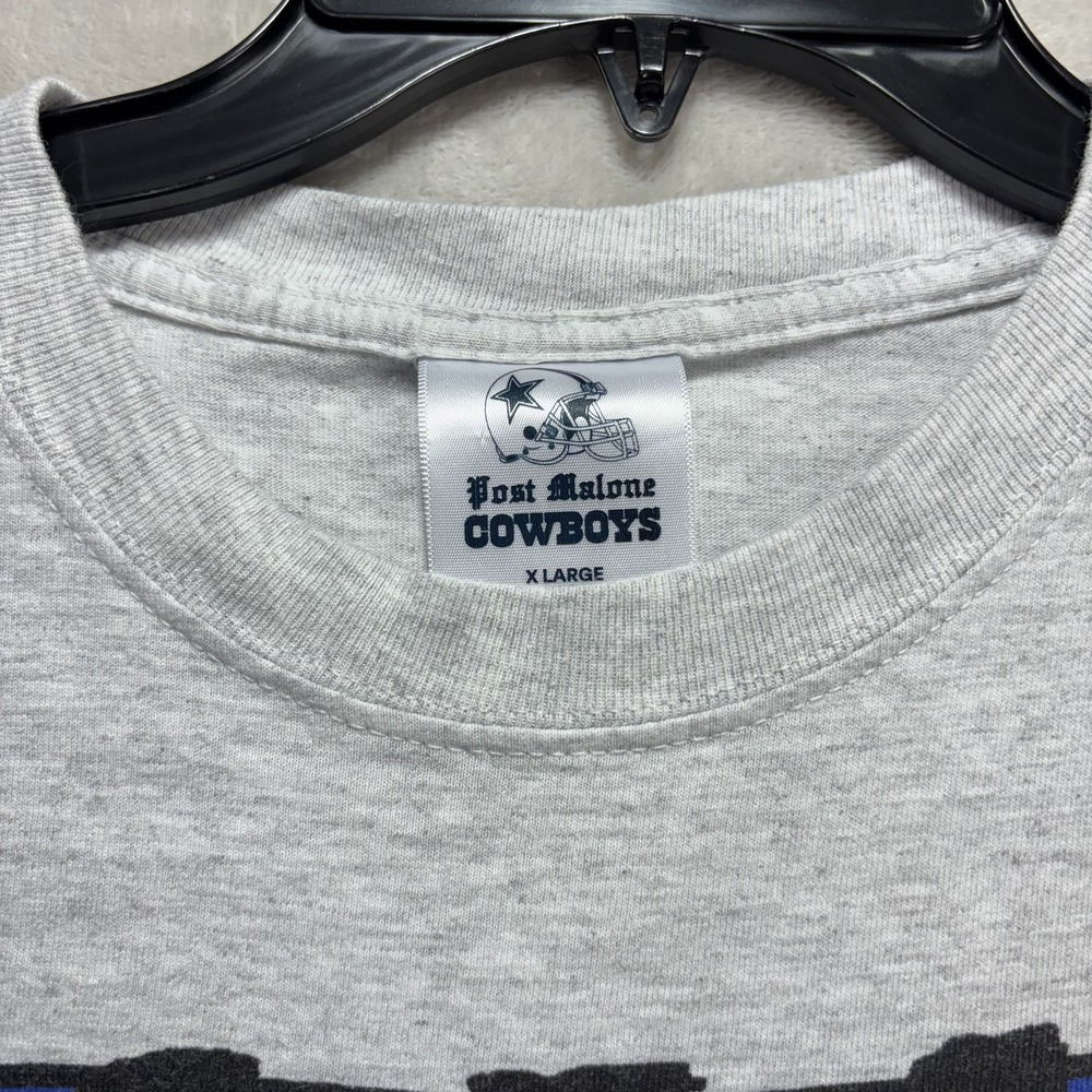 Post Malone x Dallas Cowboys Men's Ash Gray Long Sleeve Shirt XL - Picture 2 of 6